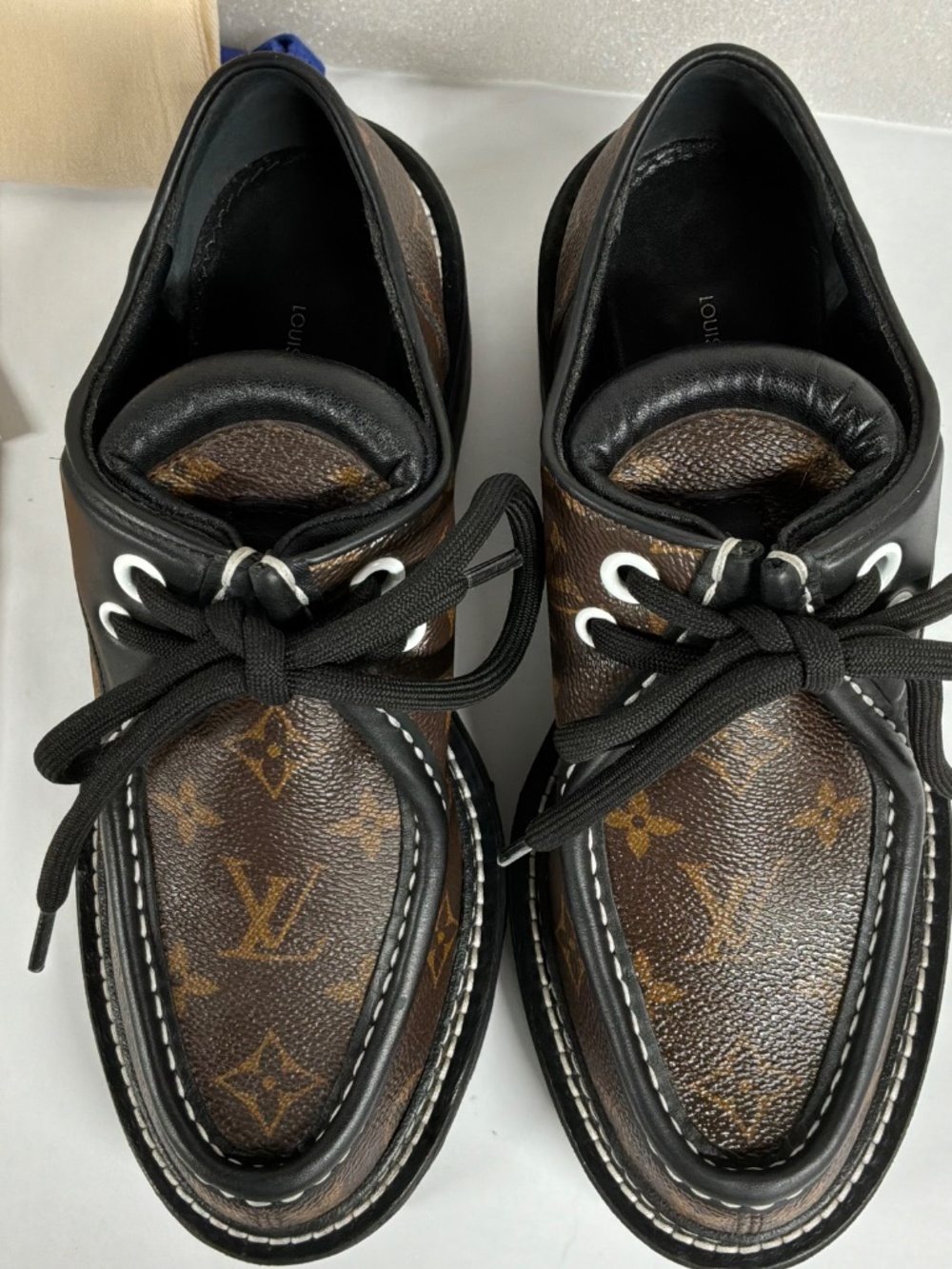 LOUIS VUITON ‎ Beaubourg Platform Derby Chunky Monogram 37.5. Excellent - Picture 12 of 16